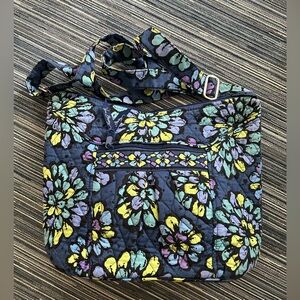 Vera Bradley Indigo Pop Bag Blue Floral Quilted Cotton